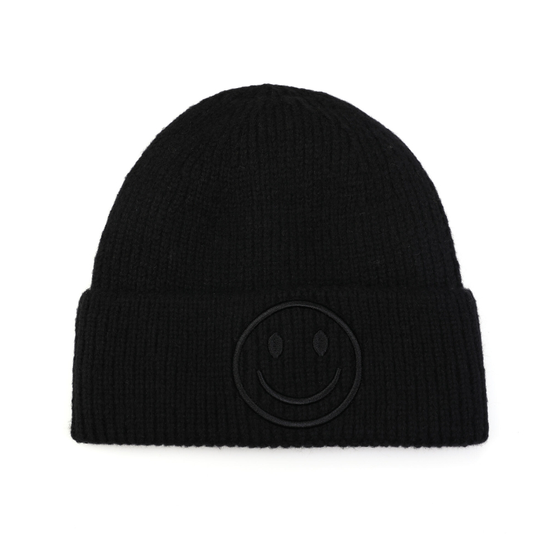 Smiley muts kleur zwart