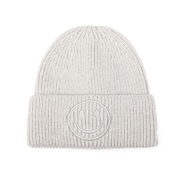 Smiley muts kleur grijs