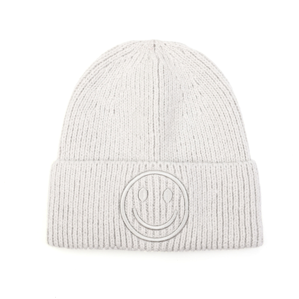 Smiley muts kleur licht grijs
