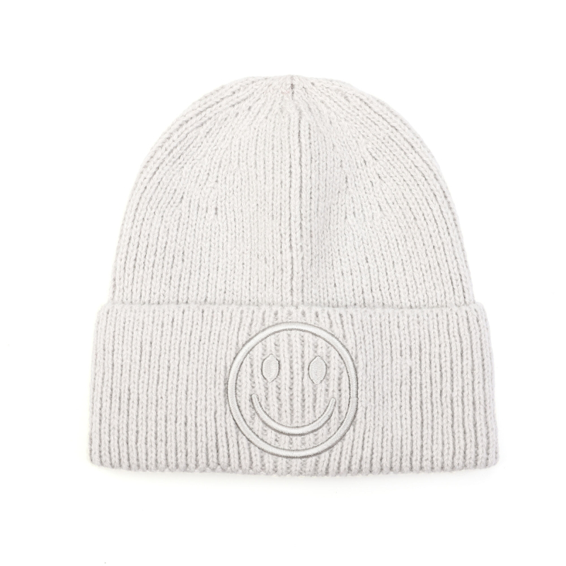 Smiley muts kleur licht grijs