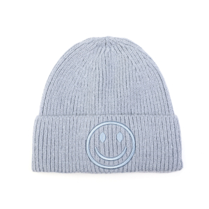 Smiley muts kleur licht blauw