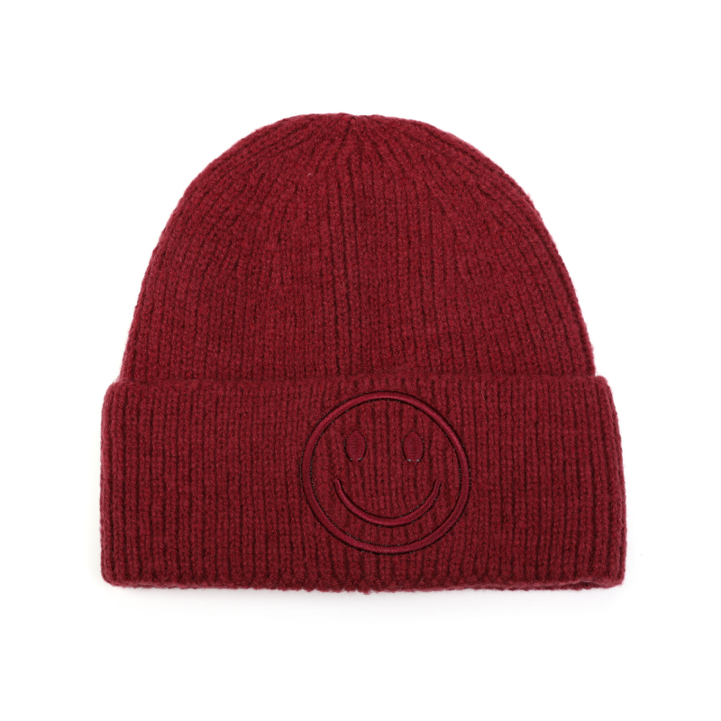 Smiley muts kleur rood
