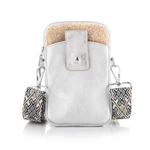 Telefoontasje met teddy kleur silver