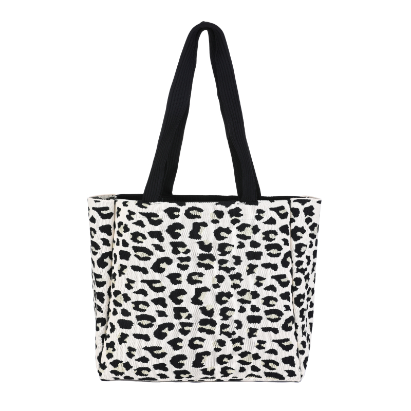 Luxe luipaard shopper kleur wit zwart