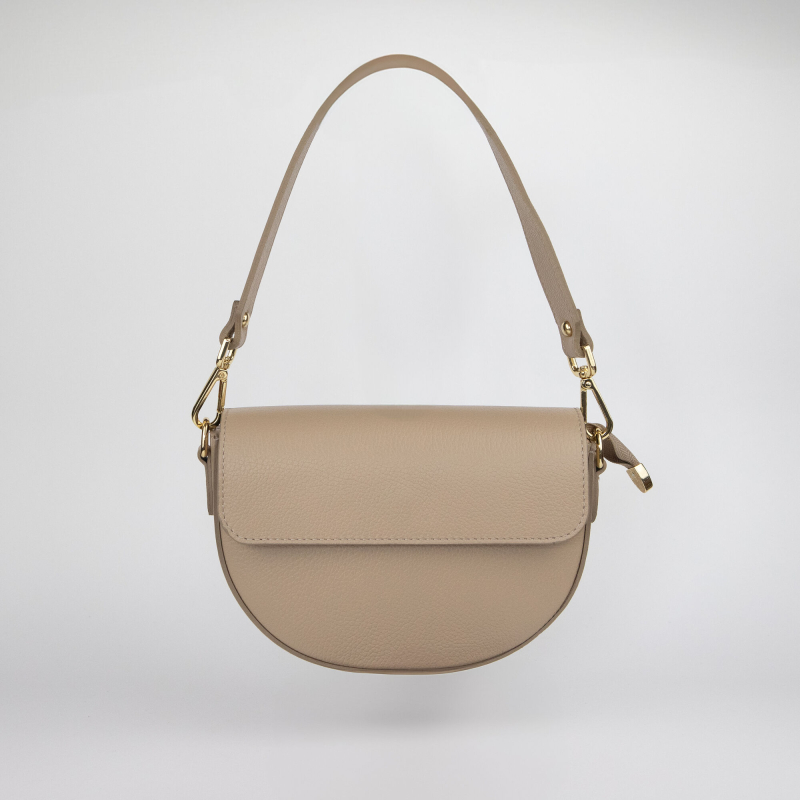 Glamorous leren dames tas taupe