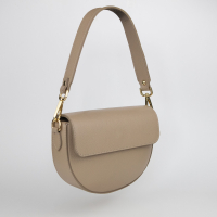 Glamorous leren dames tas taupe