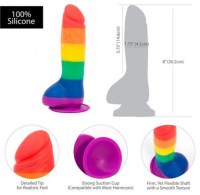 Addiction Justin Rainbow Silicone Dildo 19 cm