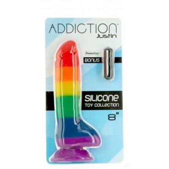 Addiction Justin Rainbow Silicone Dildo 19 cm