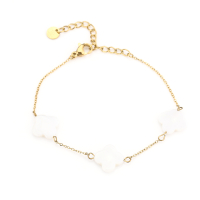 Armband met klavertjes in parelmoer