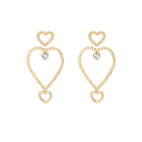 Oorbellen vier hartjes met zirkonia