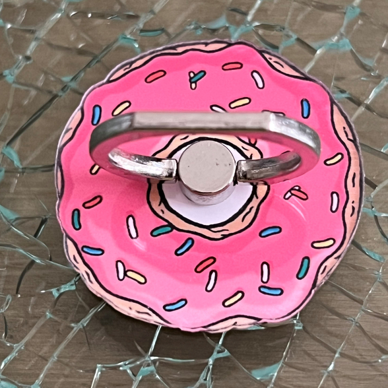 RingHouder In De Vorm Donut Kleur Roze Ring Zilver