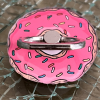 RingHouder In De Vorm Donut Kleur Roze Ring Zilver