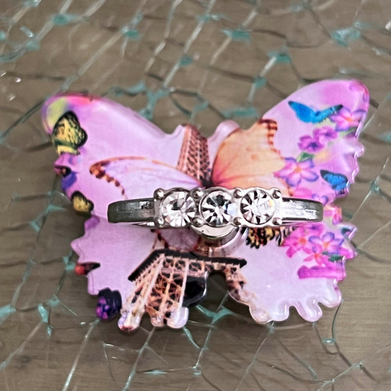 RingHouder In De Vorm Vlinder Kleur Ring Zilver